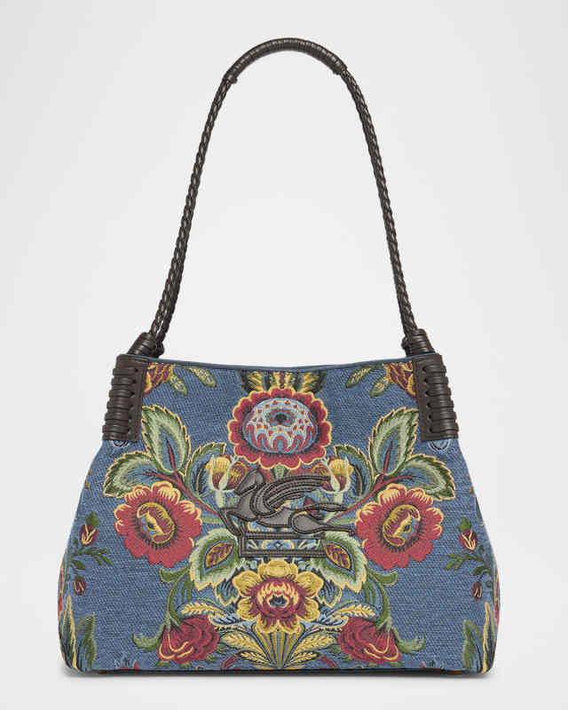 Libra Small Shopper Tote Bag in Floral Jacquard